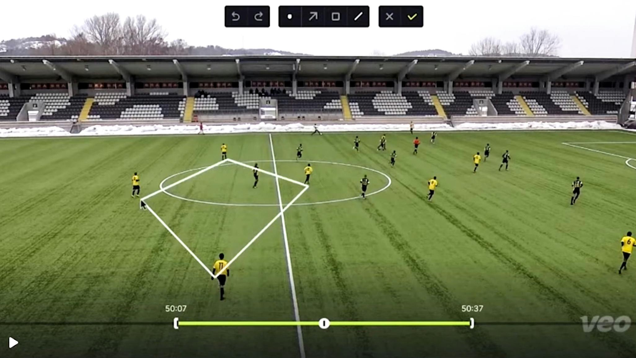 Video sports editor interface, allowing for in-depth soccer match analysis