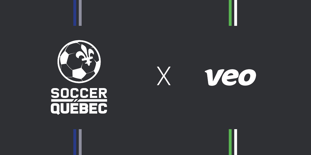 Soccer Quebec partnership announcement banner with Veo Technologies