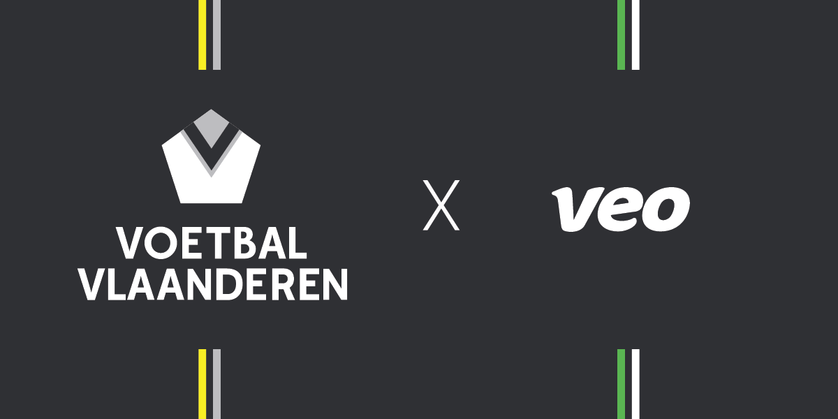 Voetbal Vlaanderen partnership announcement banner with Veo Technologies