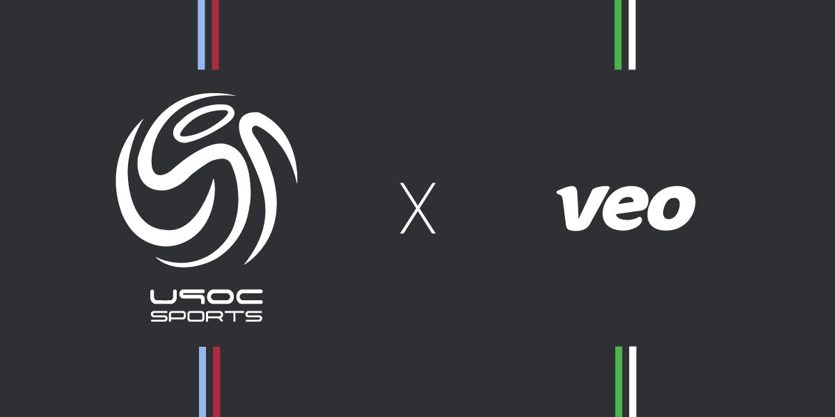 Soccer club partnership announcement banner with Veo Technologies, featuring players in action