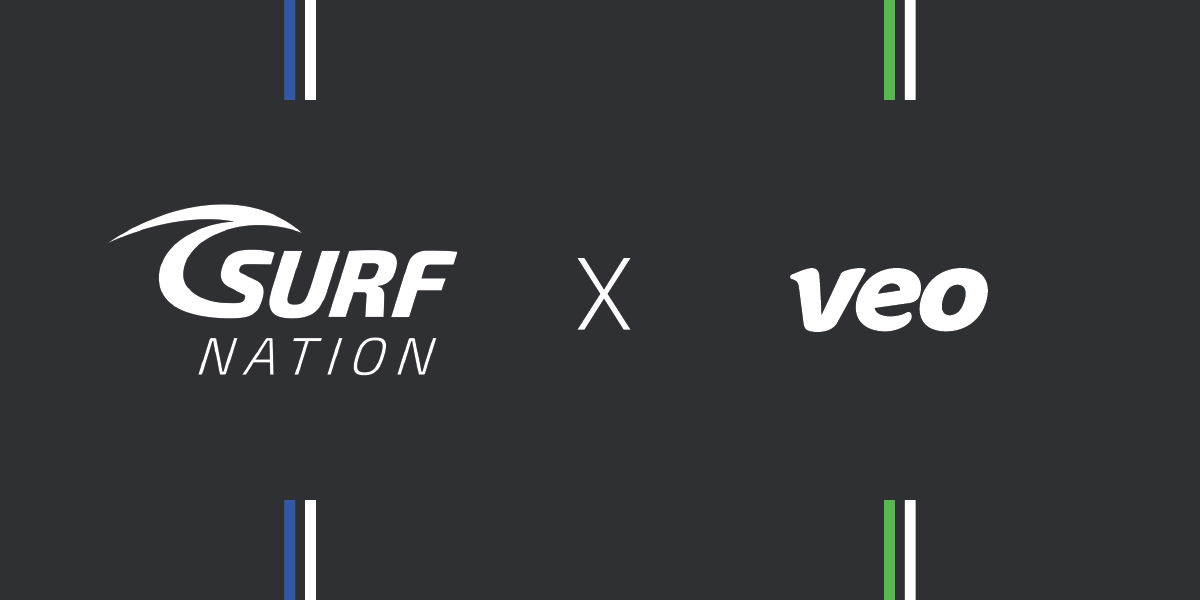 Surf Nation partnership announcement banner with Veo Technologies