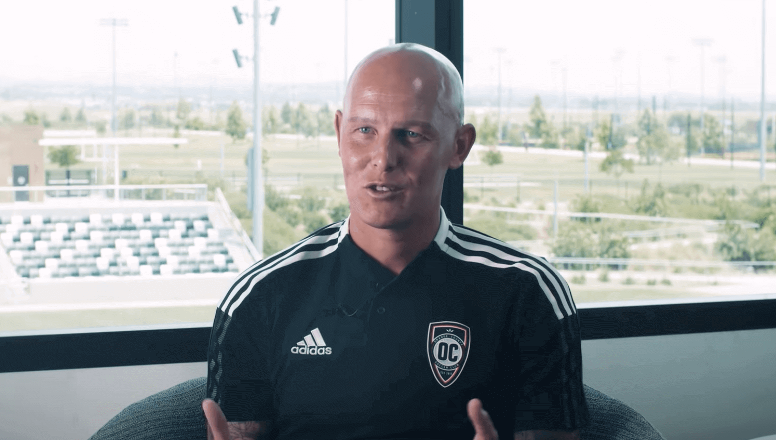 A photo of Richard Chaplow, the head coach of the Orange County Soccer Club.