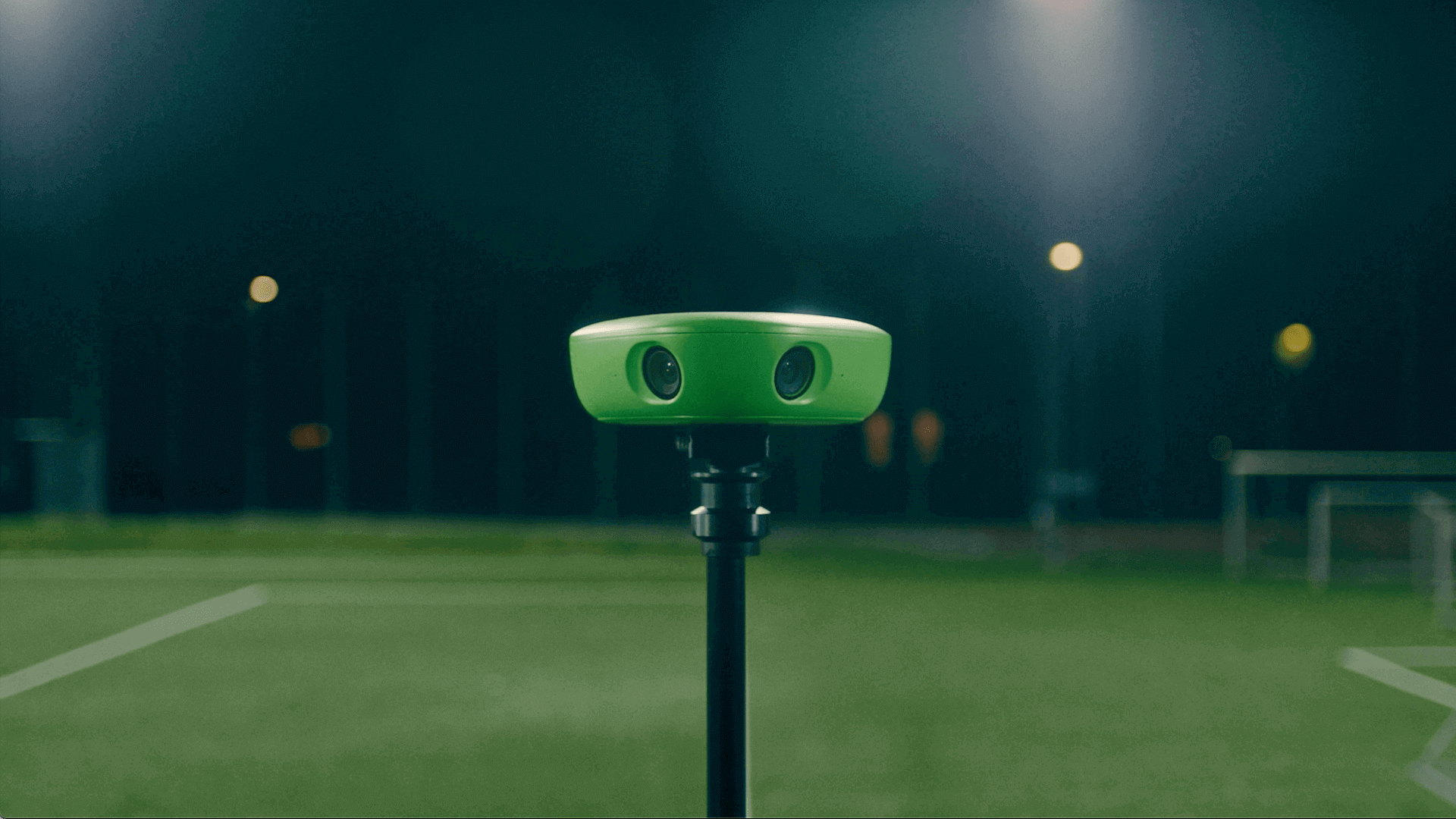 Veo Sports Camera at Soccer Field in Low Light Conditions - Capturing Performance and Analysis with Cutting-Edge Technology.