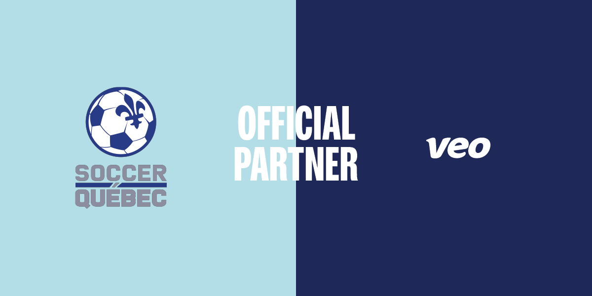 Soccer Quebec partnership announcement banner with Veo Technologies